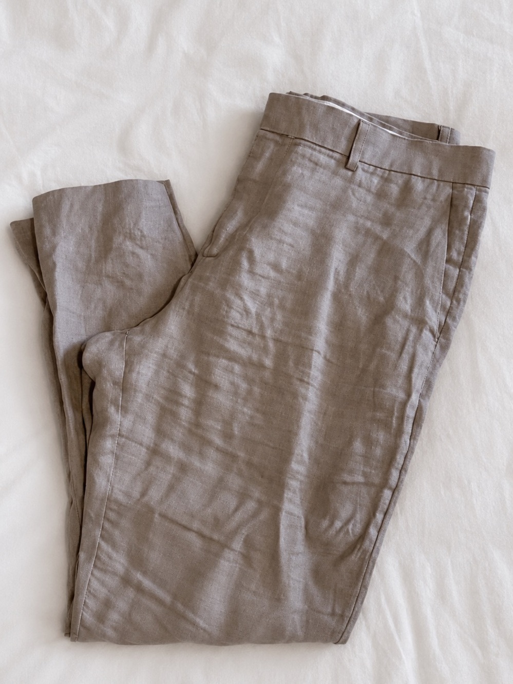 H&M Taupe 100% Linen Dress Pants